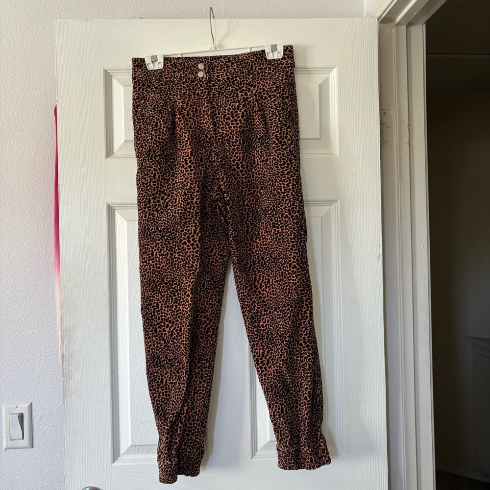 Anthropologie Kalea Animal Print Jogger Pants
